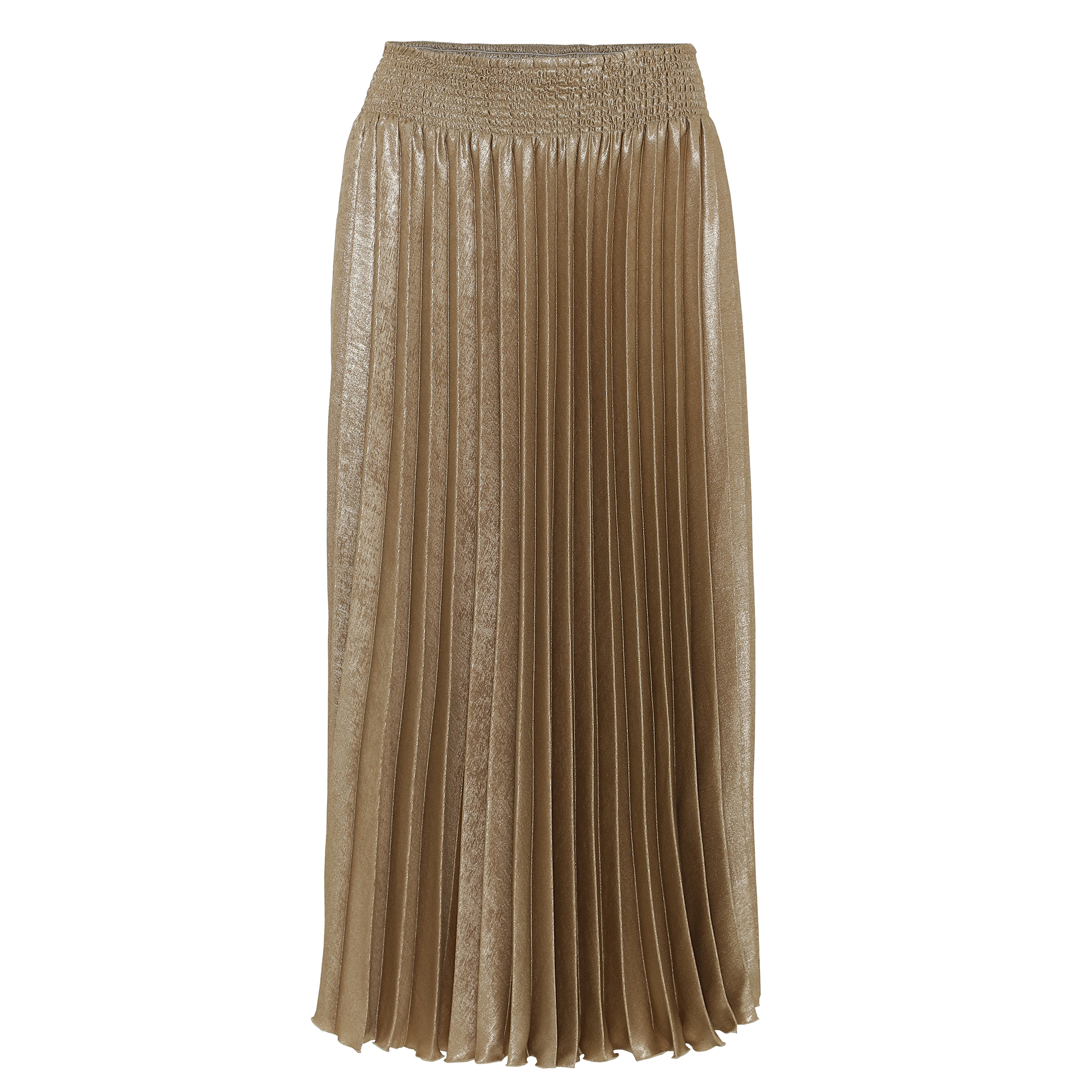 Gold Shimmer Plisse Skirt (mid) | KARMAMIA Copenhagen