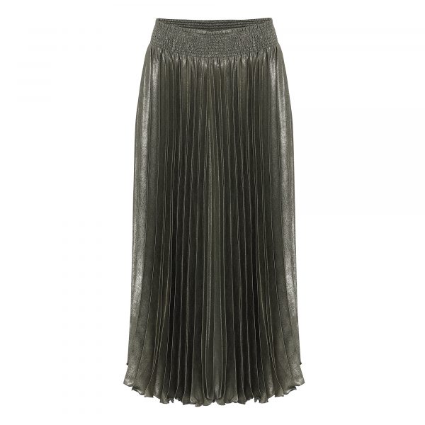 Sand Gold Plisse Skirt (mid) | KARMAMIA Copenhagen