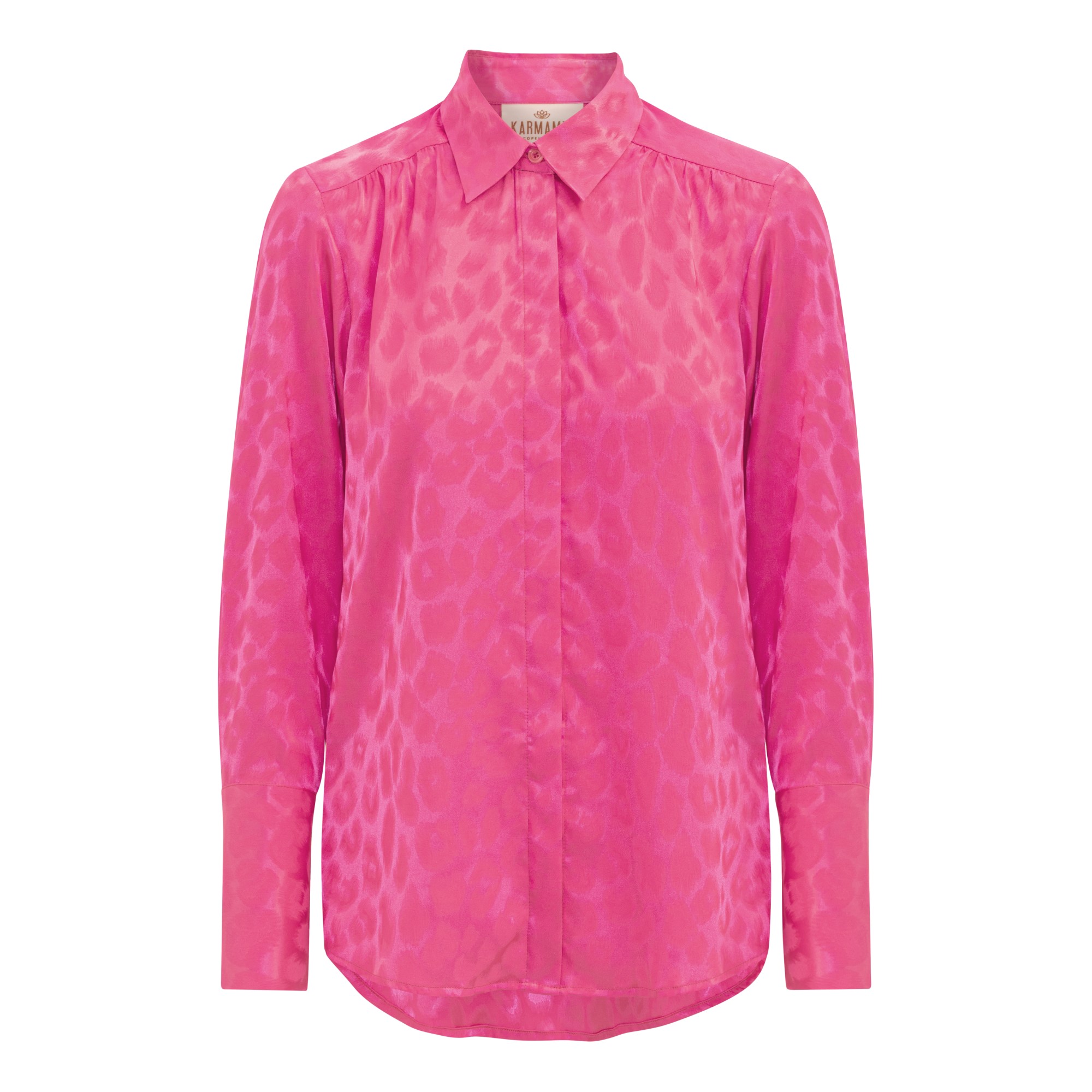 Josephine Shirt – Pink Leo Jacquard | KARMAMIA Copenhagen