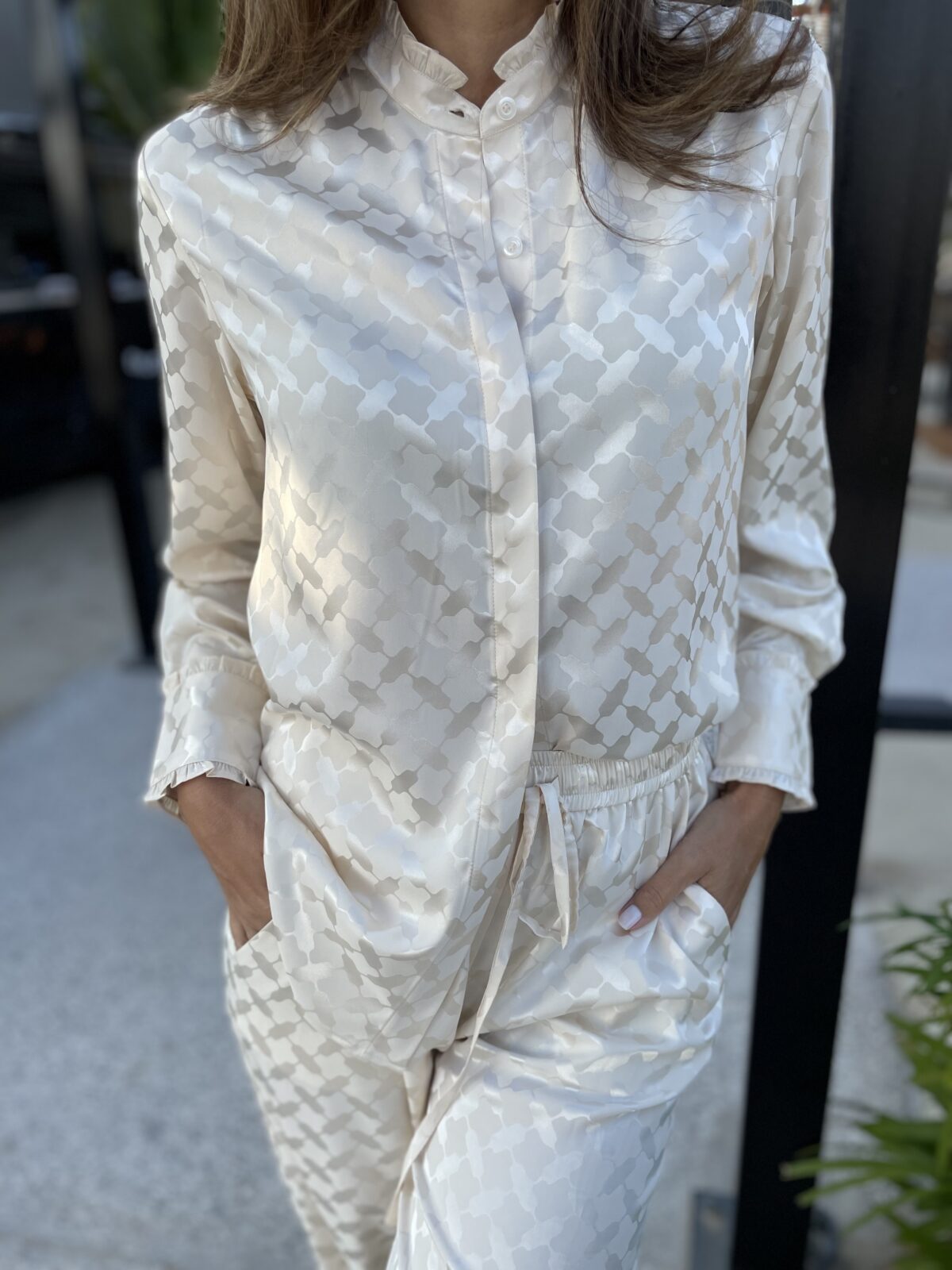 Trinity Shirt - Ivory Keffiyeh Jacquard