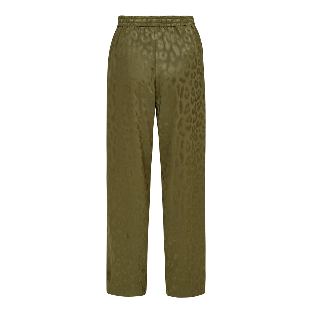 Leo Olive Green Tie-Waist Cropped Pants