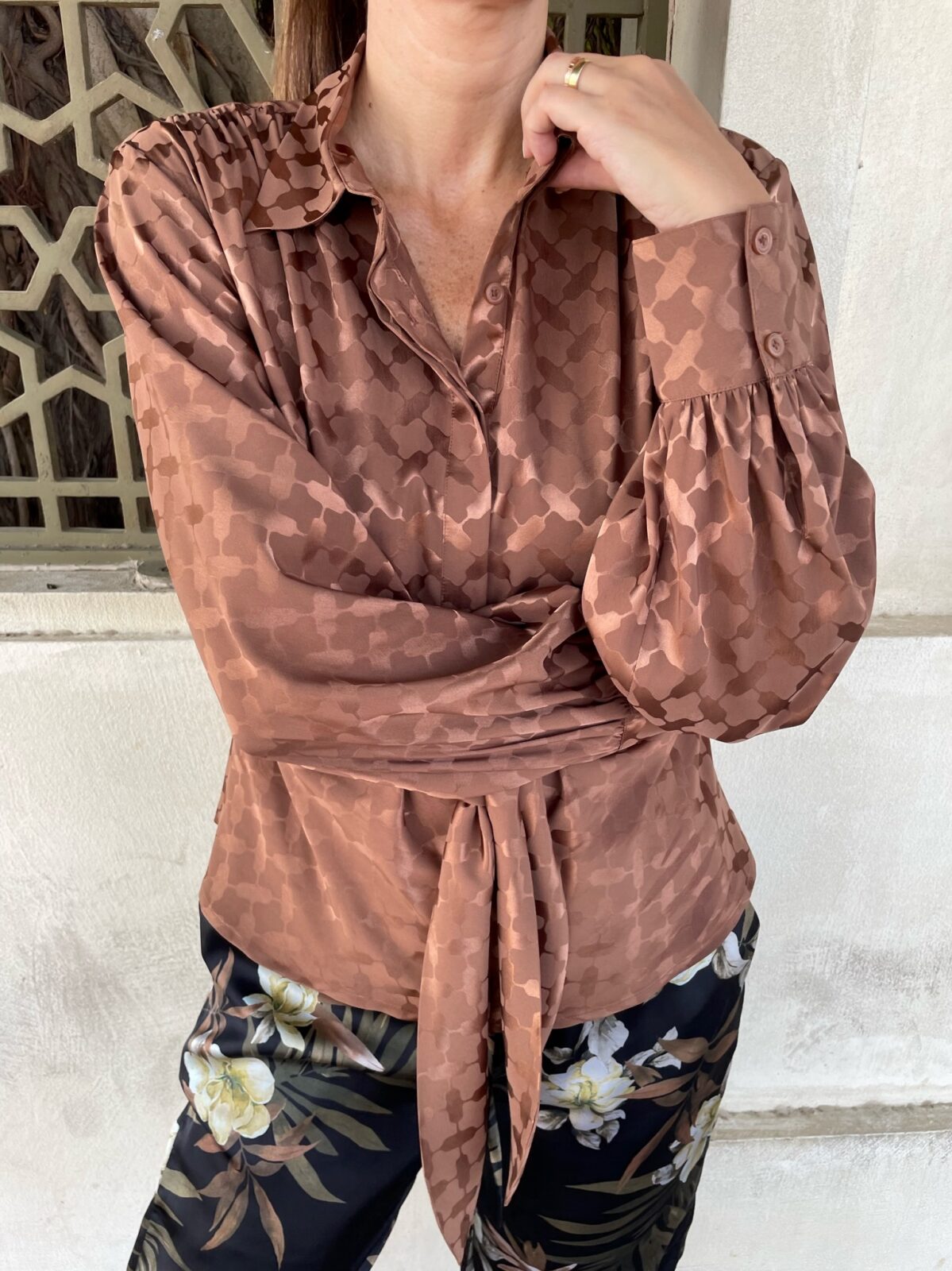 Lee Shirt - Camel Keffiyeh Jacquard